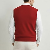 Χαμηλού Κόστους Ανδρικό μάλλινο πουλόβερ-Ανδρικό γιλέκο από κασμίρ υψηλής ποιότητας με λαιμόκοψη V από καθαρό μαλλί, κλασικό πλεκτό πουλόβερ, απαλό, ζεστό, αναπνεύσιμο