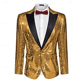 abordables Hauts-Rétro Vintage Années 1980 Couleur métalique brillante Smoking Costumes &amp; Blazers Disco Paillettes Déguisement Homme Costume de Carnaval Noël Halloween Carnaval Cocktail Le thème de la fête Défilé de