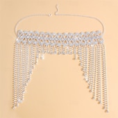 olcso Tánckiegészítők-Samba Kiegészítők Csillogó Rhinestone Oszlopos Fejdísz - Ezüst Kristály Homloklánc Gatsby Esküvői Maszkabál Kiegészítő Előadói Jelmez