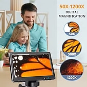 abordables Microscopes et endoscopes-Microscope numérique professionnel USB HD à grossissement 1200x, avec éclairage LED 8 LED, idéal pour la réparation.