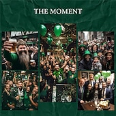  Pantaloni da disco per uomo con motivo paisley quadrifoglio di San Patrizio vita media vintage stile retrò festa tasche laterali pantaloni a palazzo primavera autunno stampa 3D scuro