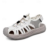 economico sandali da esterno-sandali sportivi beige da uomo: design comodo con rete traspirante, vestibilità regolabile per la spiaggia, le passeggiate e l'estate