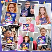 tanie Dekoracyjne światła-kartki urodzinowe fajerwerki wyskakujące ciasto dmuchane światło i muzyka kartka urodzinowa prezenty dla kobiet mężczyzn mamy dzieci