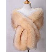 preiswerte Pelzschals-Kunstpelz-Umhänge Damenumhang Elegant Vintage Ärmellos Kunstpelz Hochzeit Schals Mit Unifarbe Für Party Herbst