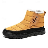 cheap Winter &amp; Snow Boots-Men's Yellow Insulated Winter Boots, Warm and Comfortable Snow Boots for Cold Weather, Ideal for Winter Hiking, Snowboarding and Outdoor Activities