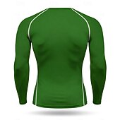 cheap Running Tee &amp; Tank Tops-Men's St. Patrick Clover Running T-Shirt Athletic Shirt Gym Shirt Fitness Shirt Spring Fall Long Sleeve Casual Street UV Protection Elastic Athletic Green Sportswear Activewear