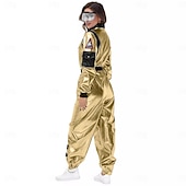  夫婦 ファンシーコスチューム ジャンプスーツ ワンジー 宇宙飛行士 コスプレ 子供用 成人 男女兼用(儿童不要选这个) ハロウィーン カーニバル パーティー 性能 学校行事のドレスアップ ドレスアップ