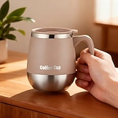abordables Verres et tasses-Tasse à café isotherme en acier inoxydable, mug à double paroi avec couvercle pour boissons chaudes &amp;Gobelet isotherme de 500 ml (16,91 oz), idéal pour la maison, les activités de plein air, le