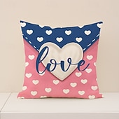 cheap Throw Pillows,Inserts &amp; Covers-Valentine's Day Pillow Cover, Heart Print Decorative Cushion for Sofa, Bedroom, Living Room, Perfect for Creating a Romantic Holiday Atmosphere, Cozy Accent Pillow for Home Decor
