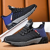 abordables Baskets Décontractées-Chaussures de course noires en mesh pour hommes – baskets athlétiques légères avec tige respirante, idéales pour la course, la salle de sport et les activités sportives.