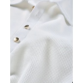 economico Polo classica da uomo-Per uomo Polo Maglia da golf Streetwear Casuale Bavero Manica Lunga Essenziale Moderno Blocco di colori Patchwork Bottoni Primavera Autunno Vestibilità regolare Bianco Polo