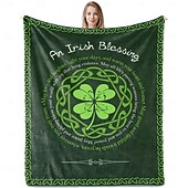 cheap Blankets &amp; Throws-St. Patrick's Day Irish Gifts for Women &amp; Men,  SLÁINTE Irish Blessing Blanket, Celtic Birthday Gift, Best St. Patrick's Day Present, Thoughtful Irish Blessing Décor.