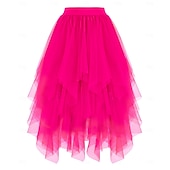 Χαμηλού Κόστους Κάτω-Φανταστική φορεσιά Φούστα από τούλι Ρετρό / Βίντατζ Δεκαετία '80 Πολυεπίπεδο High Low Φουσκωμένος Ενηλίκων Γυναικεία Απόκριες Πάρτι Επίδοση Χορός Μπαλέτο Ντύνομαι