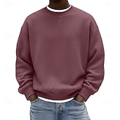 olcso Alap pulóverek-Férfi Pulóver Gofris pulóver Pulóver kapucnis pulóver Vörösbor Fekete Fehér Világoszöld Sötétkék Terített nyak Sima Texturált Hétköznapi Napi Sport &amp; Szabadtéri Poliészter Utcai sikk Menő Sportruházat