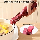 billige Kjøkkenutstyr og -redskap-4-pakning gripetang for varmeplater med kroker, multifunksjonell skåldingsbestandig bolleholderklips for kjøkken silikon sklisikker skåldingsbestandig tallerkengriper, bolleklips varm tallerkengriper