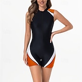 abordables Rash Guards de Una Pieza-Mujer Camiseta Protección Solar Surf Traje de baño Una pieza Retazos Cerrar Protección UV Alta elasticidad Sin Mangas Bañadores Surf Buceo Submarinismo Verano