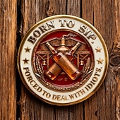  Samlarmynt från Old Bastards Bourbon Club, bourbon fixar nästan allt – idioter ingår ej, utmaningsmynt, vintage whisky &Bourbon samlarmynt, Old Bastards whiskey club-mynt