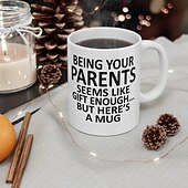 billiga Muggar och koppar-Att vara dina föräldrar 11oz rolig mugg semesterkaffekopp från föräldrar lustig julklapp familj födelsedag säsongsbetonad dryckesbehållare