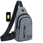 economico Borselli da uomo-Borsa a tracolla da uomo con porta di ricarica USB: borsa a tracolla multitasche e di grande capacità per il rientro a scuola
