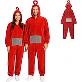 preiswerte Tierkostüm-Kigurumi-Pyjamas Gruppenkostüm Onesie-Kostüm Dickes Baby Fantasie Warm Bequem Mit Kapuze Fleece Erwachsene Herren Damen Unisex Halloween Karneval Party Leistung Hausbekleidung Verkleiden