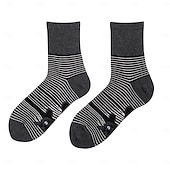 cheap Home Socks-Men's Socks Black and White Stripes Animal Cat Print Plus Size Unisex Mid-Calf Socks Comfortable Casual Wear for Men and Women