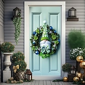 olcso Ünnepi faliszőnyegek-Szent Patrik-nap mentazöld lóhere ajtófüggöny, kobold &amp;Zöld lóhere design, ünnepi ajtódísz Szent Patrik-napi ünnepségre.