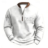 levne Pánské 3D mikiny-Pánské Mikina Čtvrtletní mikina na zip Černá Bílá Armádní zelená Námořnická modř Hnědá Poloviční zip Barevné bloky Písmeno Haç Poloviční zip Tisk Denní Sporty a outdoor Dovolená Polyester Vinobran