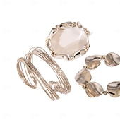 お買い得  ダンス用アクセサリー-サンバアクセサリーズ ボヘミアン ゴールド トーン スタッカブル ブレスレット - マルチレイヤード ワイヤーラップ バングル  チャンキー ジオメトリック チャーム ブレスレット パフォーマンスコスチューム