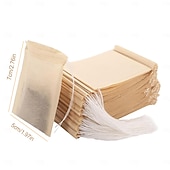 Χαμηλού Κόστους Σκεύη &amp; Γκάτζετ Κουζίνας-100 τεμάχια σακούλες φίλτρου τσαγιού μιας χρήσης για χαλαρό κορδόνι τσαγιού, κενή σακούλα για τσάι σε φύλλα με 100% αλεύκαντο χαρτί