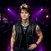 Недорогие Исторические парики-Мужской парик в стиле 80-х, рок-муллет, ретро-прическа коричневого цвета для косплея и вечеринок. &amp;винтажная мода