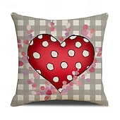 baratos Cuscini, inserti e coperture-Valentine's Day Throw Pillow Cover, Holiday Letter Print Cushion for Sofa, Home Decor, Cozy Decorative Pillow for Living Room, Bedroom, and Office