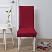 お買い得  ダイニングチェアカバー-1枚の無地の椅子カバー、伸縮性のあるキッチンチェアカバー/レストランチェアカバー、取り外し可能で洗濯可能、自宅、ホテル、宴会での使用に適しています。