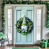 olcso Ünnepi faliszőnyegek-Szent Patrik-nap mentazöld lóhere ajtófüggöny, kobold &amp;Zöld lóhere design, ünnepi ajtódísz Szent Patrik-napi ünnepségre.