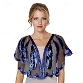 Χαμηλού Κόστους σάλι κάπας-Μπλέιζερ Γκατσμπυ 1920s Σατέν Κάλυμμα Γυναικείο Σαφράν Ράψιμο Σαφράς Με Παγιέτες Για Πάρτι Γάμου Καλεσμένη Άνοιξη Καλοκαίρι Φθινόπωρο ντύσου εντυπωσιακά