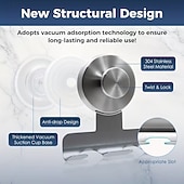 tanie Gadżety łazienkowe-Wytrzymały uchwyt na maszynkę do golenia ze stali nierdzewnej o wadze 15,43 funta do prysznica - uchwyt ścienny do łazienki ze stali nierdzewnej 304, odporny na uszkodzenia, zdejmowany haczyk na
