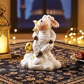 cheap Ramadan &amp; Eid-Ramadan Eid White Sheep on Cloud Resin Decor – Cute Eid al-Fitr Tabletop Ornament, Perfect for Ramadan Kareem Gifts, Home Decor, and Party Display
