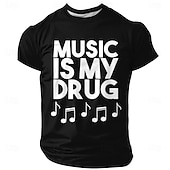  Voor heren Muziek Grappig jargon T-shirt Korte mouw T-shirt 3D-afdrukken Strakke ronde hals Overhemd Modieus Dagelijks Dagelijks Straat blauw Zwart Rood Zomer Lente Kleding S M L XL XXL XXXL