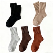 זול גרביים לבית-גרביים עבות עם בטנת פליז, גרבי חורף, קז'ואל וחמים לנשים, סופגות זיעה, נעימות ללבישה יומיומית, נעליים למזג אוויר קר