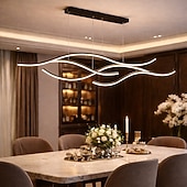 זול עיצוב קו-100/120 ס"מ led תליון אור גל עיצוב קו עיצוב זהב שחור מתכת סגנון אומנותי משרד בסגנון מודרני, חנויות גימורים צבועים מסוגננים אומנותי led 110-120v 220-240v