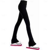 お買い得  フィギュアスケート用パンツとレギンス-フィギュアスケートパンツ レディース 女子 アイススケート ボトムス ブラック ストレッチ トレーニング 競技 スケートウェア 保温 暖かい クリスタル/ラインストーン アイススケート フィギュアスケート