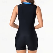  Mujer Camiseta Protección Solar Surf Traje de baño Una pieza Retazos Cerrar Protección UV Alta elasticidad Sin Mangas Bañadores Surf Buceo Submarinismo Verano