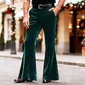 economico Fiammata-Per uomo Pantaloni Pantaloni Eleganti Pantaloni di Velluto Tasca Bottoni Semplice Comodità Quotidiano Affari Feste Moda Casual Blu Nero Micro-elastico