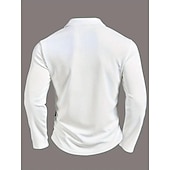 economico Polo classica da uomo-Per uomo Polo Maglia da golf Streetwear Casuale Bavero Manica Lunga Essenziale Moderno Blocco di colori Patchwork Bottoni Primavera Autunno Vestibilità regolare Bianco Polo