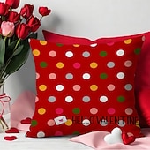 cheap Throw Pillows,Inserts &amp; Covers-Valentine's Day Throw Pillow Cover, Red Heart Balloon Decorative Cushion, Romantic Atmosphere Pillow for Sofa, Living Room, Bedroom, Cozy Holiday Accent
