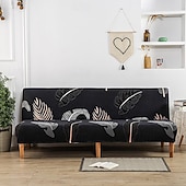 abordables Couverture du canapé Futon-Housse de canapé-lit extensible en tissu imprimé, disponible en 3 tailles différentes, housse de canapé sans accoudoirs, housse de banc élastique, protection décorative pour le Nouvel An, décoration