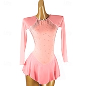 halpa Taitoluistelupuvut-Taitoluistelupuku Naisten Tyttöjen Luistimet Hameet Violetti Musta Valkoinen Avoin selkä Silmukka Spandex Erittäin elastinen Kouluts Kilpailu Luisteluasu Klassinen Kristalli / Strassi Pitkähihainen