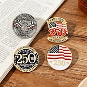 abordables 250e Anniversaire des États-Unis-Ensemble de broches commémoratives du 250e anniversaire des États-Unis 4 pcs épingle de revers patriotique du 250e anniversaire de l'indépendance américaine souvenir de badge mémorial du 4 juillet du