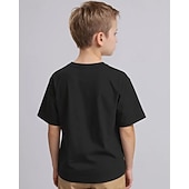 economico Umoristico 3D del Ragazzo-Cotone Bambini Ragazzi Nero Bianco Grafico Gergo divertente 67 Maglietta Blusa Girocollo Manica Corta All'aperto Abbigliamento Quotidiano Moda Streetwear Designer Stampa Estate