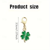  12PCS St. Patrick's Day Green Shamrock Alloy Keychains with Lobster Clasp, Essential Party Favors for Graduation, Wedding, and Holiday Decorations