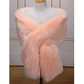 preiswerte Pelzschals-Kunstpelz-Umhänge Damenumhang Elegant Vintage Ärmellos Kunstpelz Hochzeit Schals Mit Unifarbe Für Party Herbst